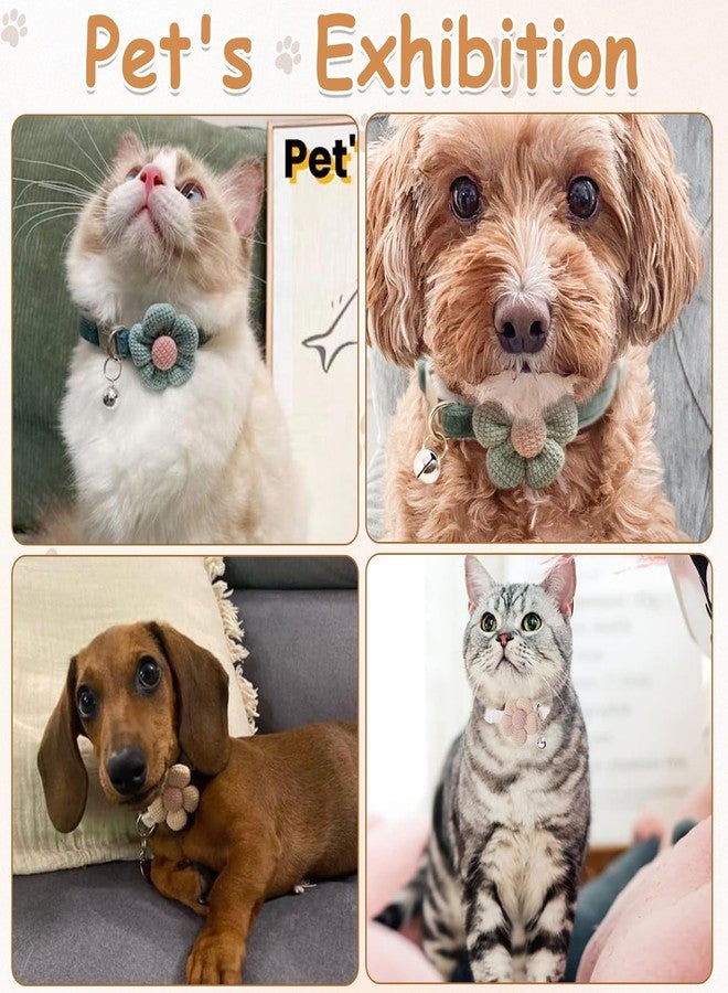 TecoKart® Adjustable Breakaway Cat and Small Dog Collars with Bell, 2-Pack Safety Kitten Collars, Puppy Collars with Cute Flower, Pet Neck Bands with Name Tag for Cats and Small Dogs - Image 2